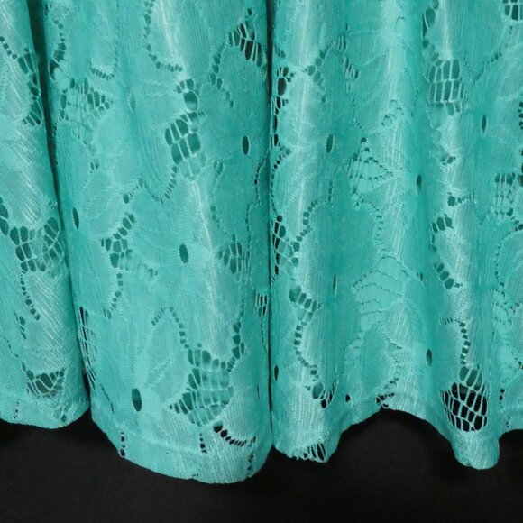 NOTATIONS | medium | Turquoise Lined Lace Skirt | Stretchy Waistband | NWOT - Picture 7 of 15